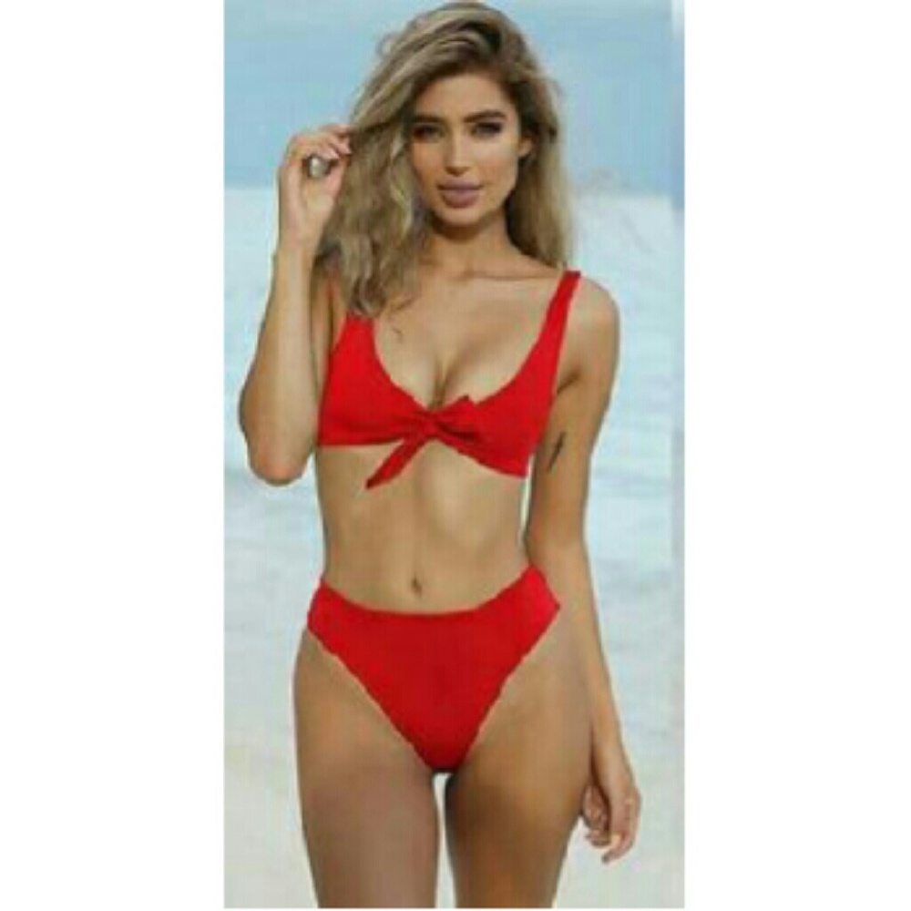 Red highwaisted bikini
